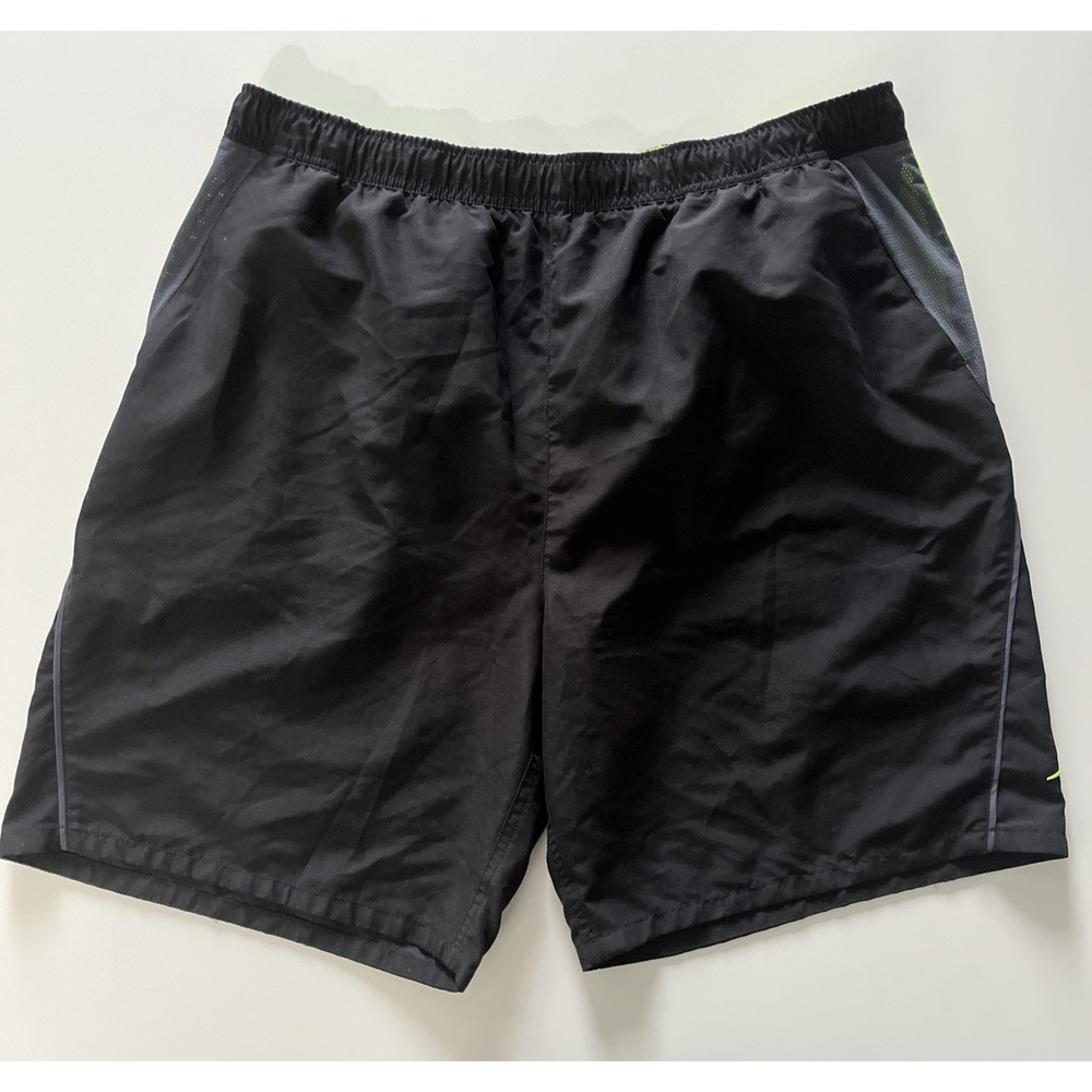 Speedo Men's Size 2XL XXL‎ Black W/ Neon Yellow Board Shorts Swim Trunks